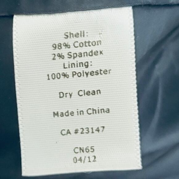 Talbots Stretch Corduroy Equestrian Blazer Jacket Navy Gold Horse Bit Size 4P - Picture 9 of 10